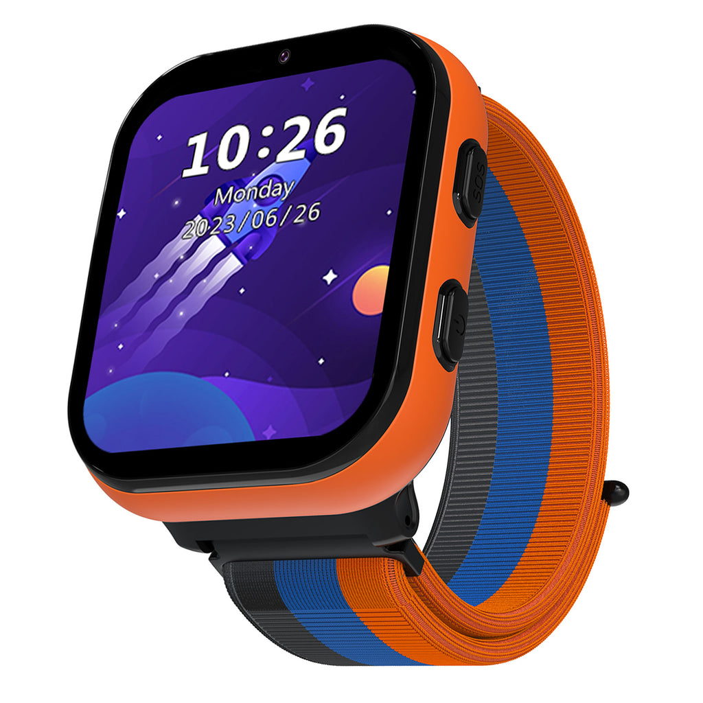 Smart Watch for Kids, 4G Kids Smartwatch Phone Touch Screen, Educational Games Pedometer Fitness Alarm Calculator Clock Camera Music Player, Suitable for Children Aged 4-10 Years Old, Orange