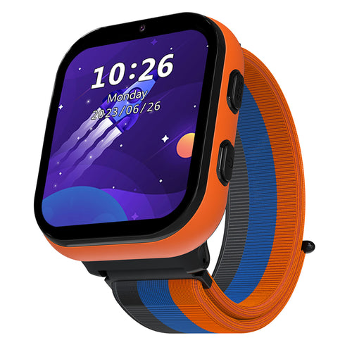 Smart Watch for Kids, 4G Kids Smartwatch Phone Touch Screen, Educational Games Pedometer Fitness Alarm Calculator Clock Camera Music Player, Suitable for Children Aged 4-10 Years Old, Orange