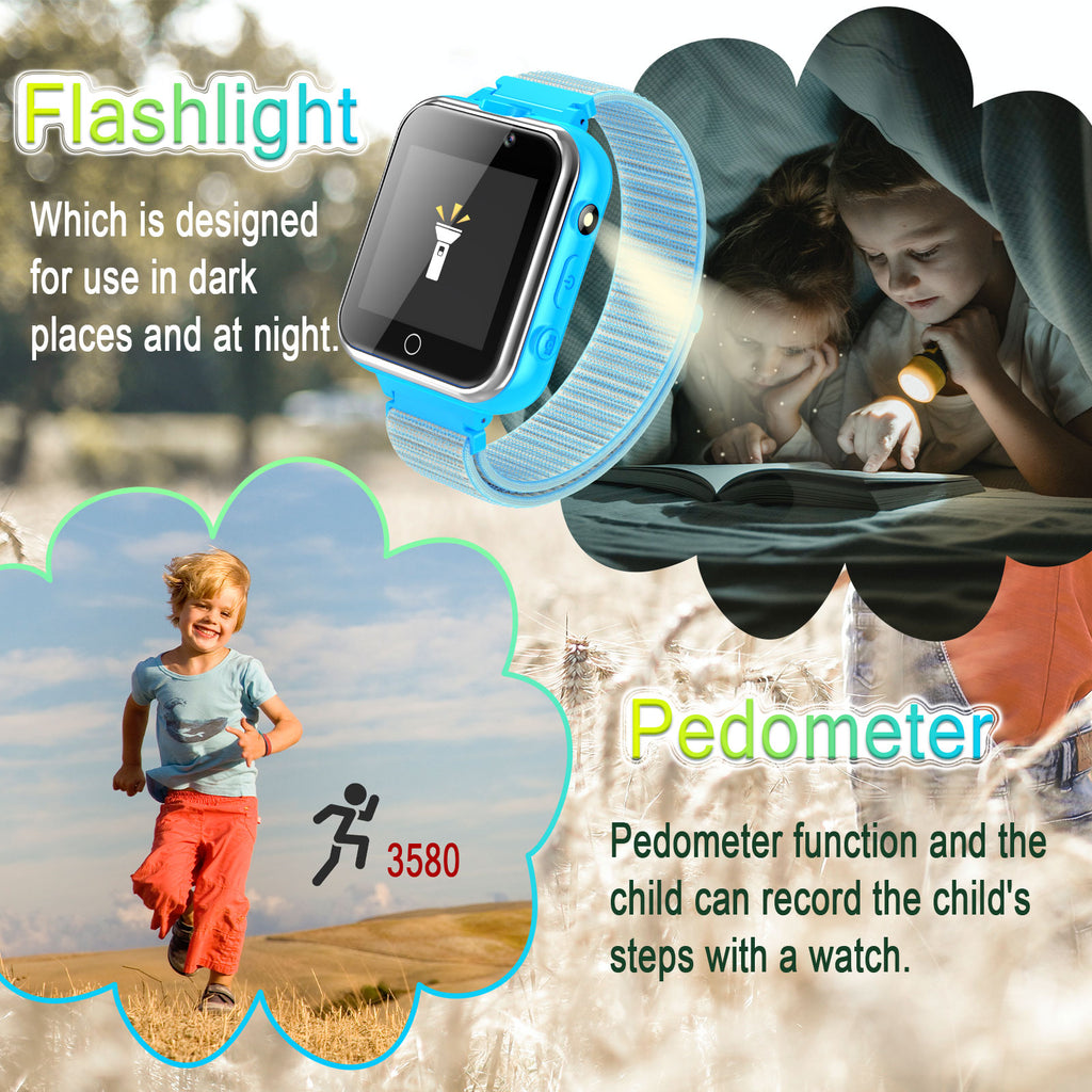 PTHTECHUS X32 1.54" Kids Smart Watch for Boys Girls Kids Smartwatch Blue