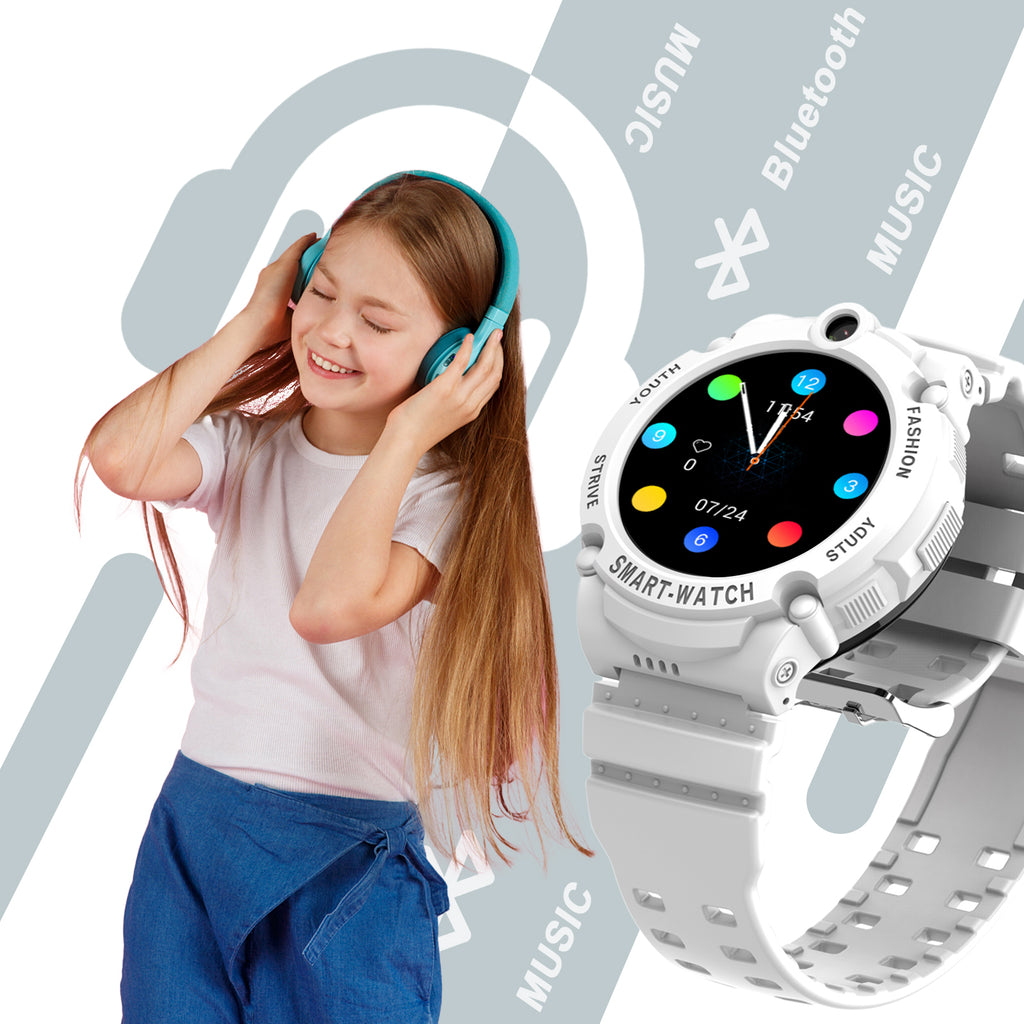 PTHTECHUS S02 Kids Smartwatch 4G with Phone GPS SOS White