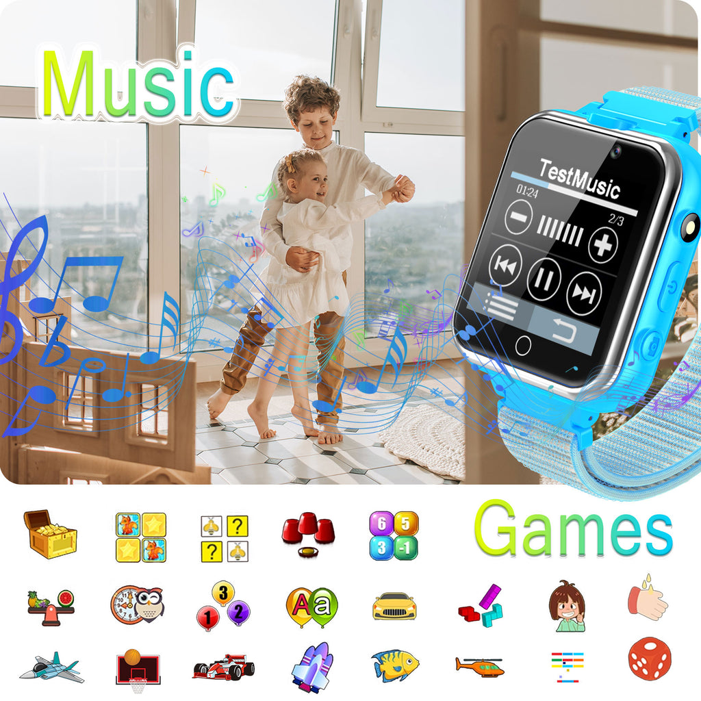 PTHTECHUS X32 1.54" Kids Smart Watch for Boys Girls Kids Smartwatch Blue