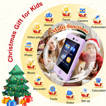 Load image into Gallery viewer, PTHTECHUS P1 2.8&quot; Kids Toy Phone Toddler Phone with Dual Camerafor 3-7 Y/O Purple