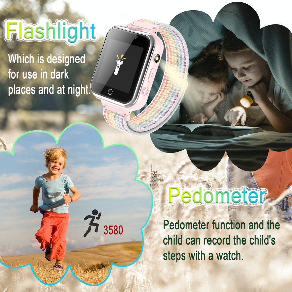 PTHTECHUS X32 1.54" Kids Smart Watch for Boys Girls Kids Smartwatch Pink