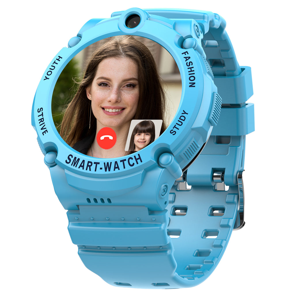 PTHTECHUS S02 Kids Smartwatch 4G with Phone GPS SOS Blue