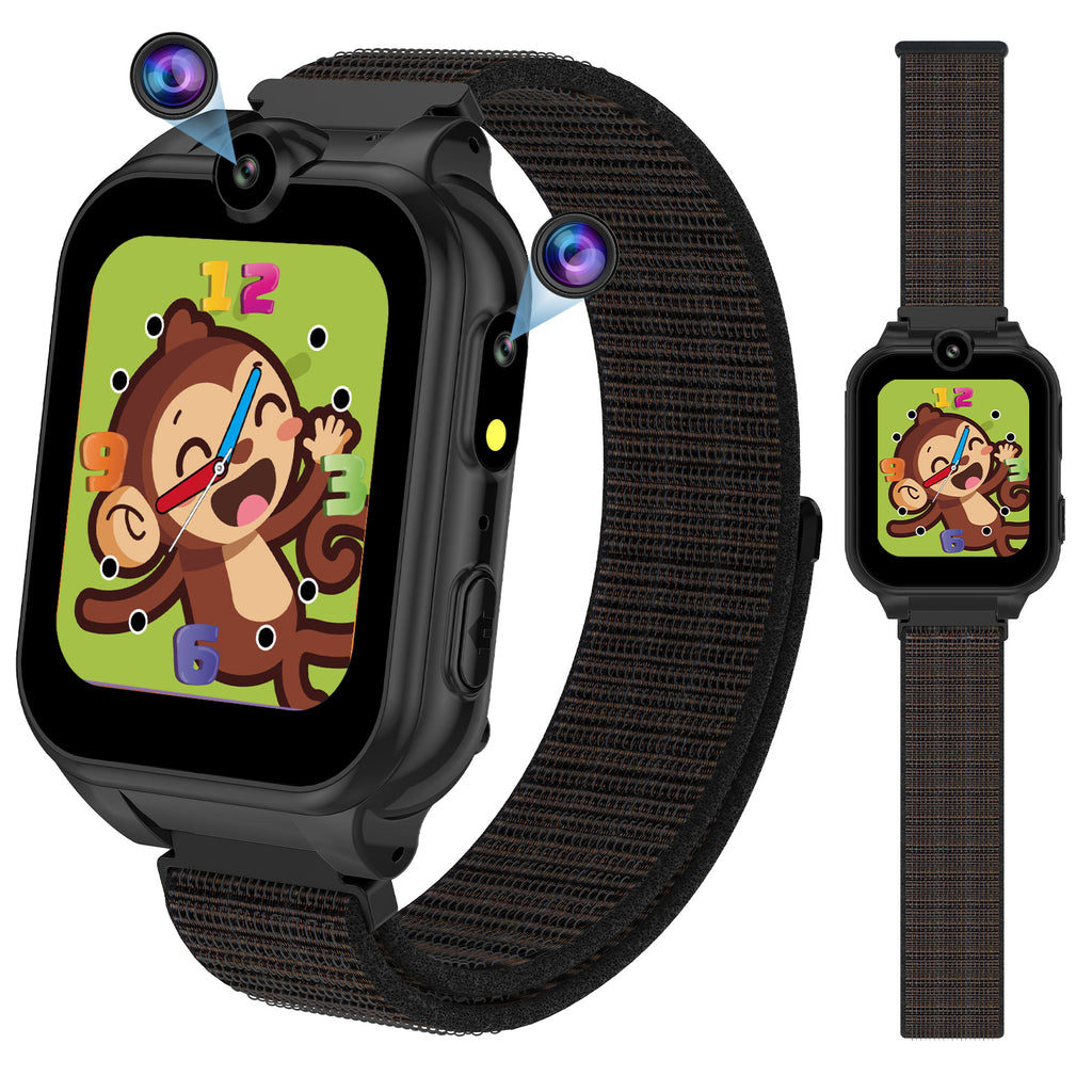 PTHTECHUS X16 1.54" Kids Smart Watch for Boys Girls Kids Smartwatch Black